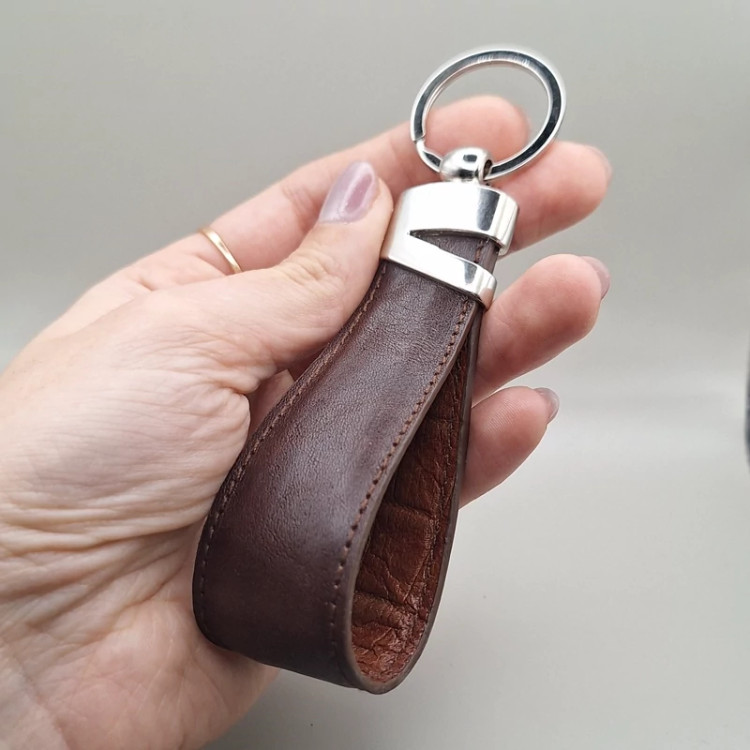 جاکلیدی چرم طبیعی گاو طرح لبخند