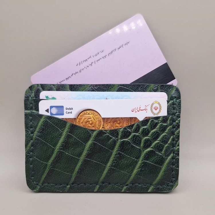 جاکارتی چرم طبیعی بز طرح کروکدیل 5 کارته